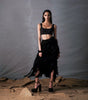 Black cotton skirt with layered frills