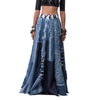 Cropped Lycra Top With Ripped Denim Lehenga
