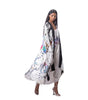 Oversized Printed Silk Cape With Slip Dress