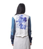 Printed satin bomber with cut-out skirt