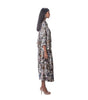 Printed Silk Cape Style Top + Draped Silk Skirt